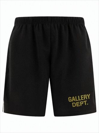 Gallery Dept. Breathable Mesh Black Shorts With Side Slits