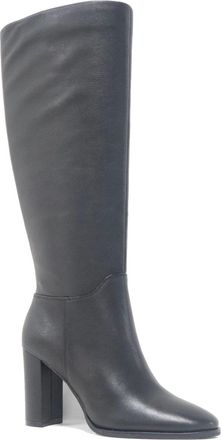 Kenneth Cole Lowell Boots Womens Black Leather Block Heel Knee High LION102