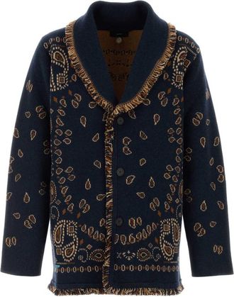 Alanui Midnight Blue Jacquard Cardigan