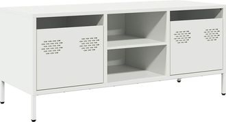vidaXL Vidaxl - Mobile Tv Bianco 101,5x39x43,5 Cm In Acciaio Laminato A Freddo