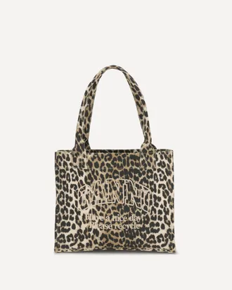 Ganni Leopard Print Tote Bag Female UNI