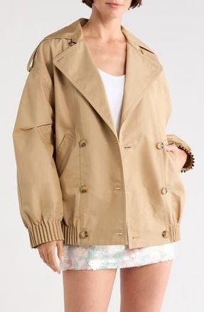 Diane Von F&uuml;rstenberg Stevie Double Breasted Coat in Khaki at Nordstrom Rack, Size X-Large