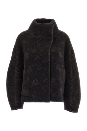 Boboutic Reversible Wool-Blend High Collar Knit Jacket