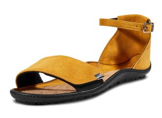 Leguano Barfussschuh LEGUANO, Damen, Gr. 36, gelb (senfgelb), Lederimitat, Textil, Velourslederimitat, Schuhe Barfussschuh, Sommerschuh, Sandale, Sandalette, 