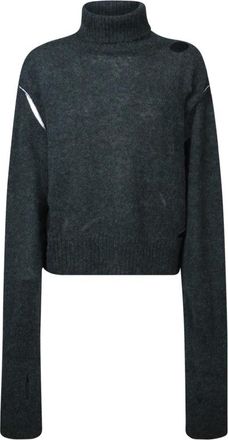Maison Margiela Cut Out Sweater - Dames - Coltruien - Groen - L - Katoen - Truien & Vesten