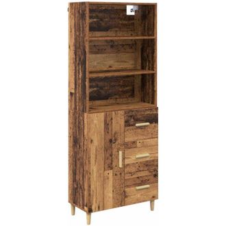 vidaXL Aparador Alto Con Caj&oacute;n Madera Envejecida 69,5 X 32,5 X 180 Cm Vidaxl
