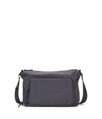 KCB Large Tape Shoulder Bag | Spacious and Practical Space | Multipurpose Pockets with Zip | Durable Material | Adjustable Handles | 100% Vegan, Grey Blue