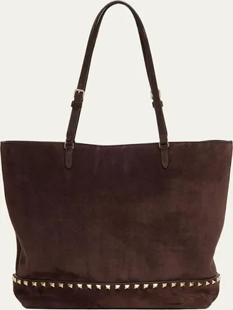 Valentino Garavani Medium Rockstud Suede Tote Bag