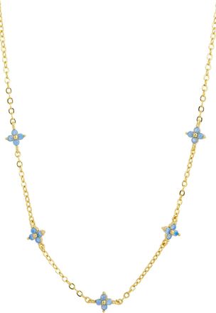 Savvy Cie Jewels 18K GOLD PLATED FLOWER STATION NECKLACE