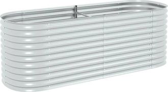vidaXL Garden Raised Bed 240x80x81 cm Galvanised Steel Silver Vidaxl