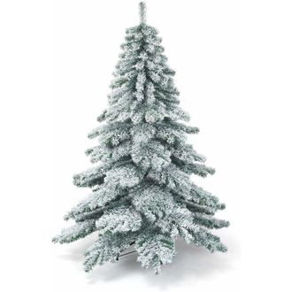 Costway Costway &Aacute;rbol De Navidad Artificial De 180cm Con Soporte De Metal, Agujas De Pvc, Nieve Decorativa Navidad
