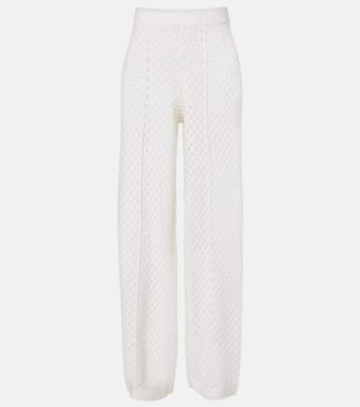 Jardin Des Orangers Open-knit wool and cashmere wide-leg pants