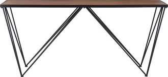 Premier Housewares Rectangular Console Table, Metal and Wood Console Table, Industrial Console Table, Wood Top Console Table