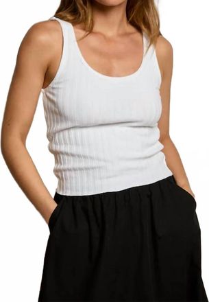 perfectwhitetee Rae Rib Tank Top In White