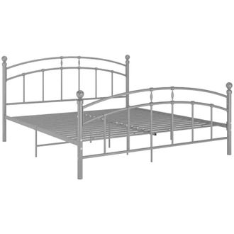vidaXL Bed Frame without Mattress Grey Metal 200x200 cm Vidaxl