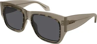 Alaia Tortoiseshell Oversized Square Frame Sunglasses