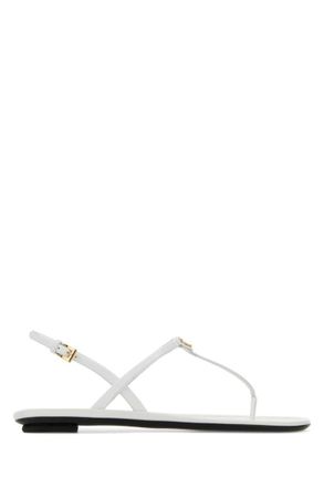 Prada White Solid Infradito Sandals