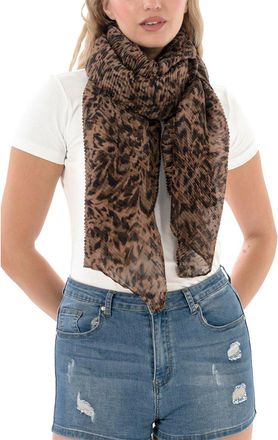 Nicole Miller Pleated Lightweight Oblong Scarf