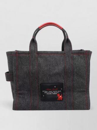 Marc Jacobs denim medium tote double handle strap