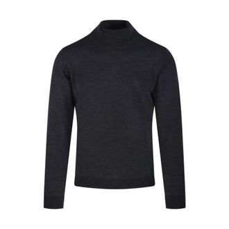 Roberto Collina Turtlenecks, male, Black, Size: 2XL Anthracite Knit Sweater