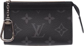 Louis Vuitton Black Gray Coated Canvas Coin Purse/Coin Case (Pre-Owned)