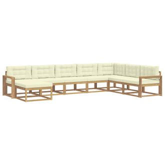 vidaXL Conjunto De Sof&aacute;s De Exterior 8 Pcs Blanco Y Crema Vidaxl