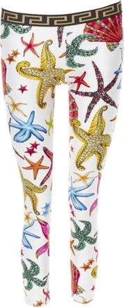 Versace Kids Tresor De La Mer print Greca leggings