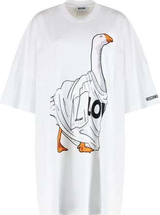 Moschino Tops, Dames, Wit, S, Katoen, Cotton Mini Jurk