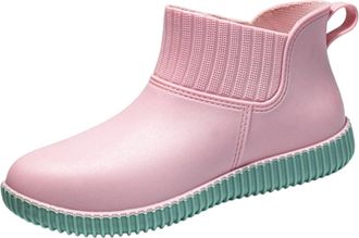 Generic Wellington Boots For Women Fashionable Low Cut Rubber Non Slip Outdoor Work Shoes For Walking Washing Car All Season Comfortable Casual Wear With Jean