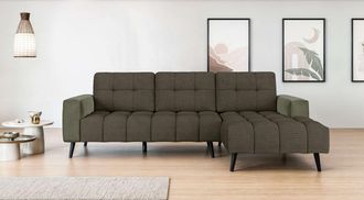 HOME AFFAIRE Ecksofa »SERINE mit Recamiere rechts/links bestellbar, Masse B/H/T 253/91/161 cm« L-Form mit Wellenunterfederung, 3 Rückenkissen, ohne Bettfunktion