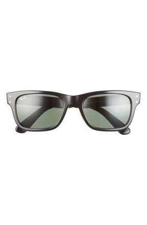 Ray-Ban 55mm Rectangular Sunglasses in Black/Green at Nordstrom Rack