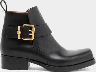 Versace Buckle Leather Boots