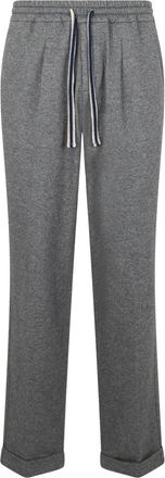 Fedeli Grijze broek met trekkoord - Heren - Sweatpants - Grijs - L - Katoen - Broeken