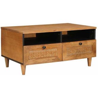 vidaXL Mesa de Café con cajón con estante Marrón claro 80 x 54 x 40 cm vidaXL