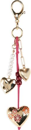 Leith Heart Flower Cluster Bag Charm in Pink Multi- Gold at Nordstrom Rack