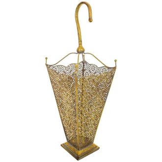 Wanderlust Deco Parag&uuml;ero De Metal Dorado 27.5x27.5x80h Cm