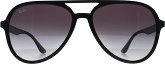 Ray-Ban RB4376 601/8G gepolijst zwart grijs gradiënt zonnebril