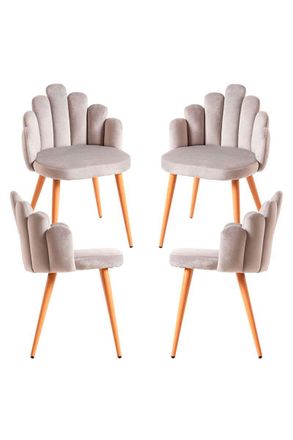 Regalos Miguel Regalos Miguel - Packs Sillas Comedor - Pack 4 Sillas Hand Terciopelo - Gris