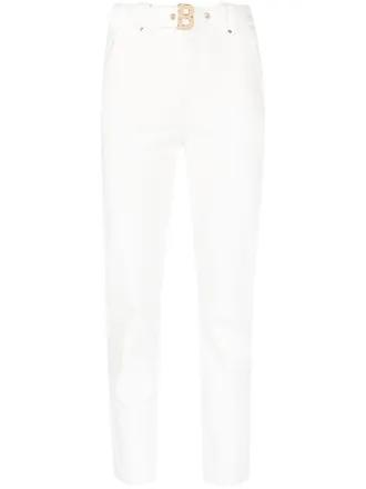 Blugirl belted cropped skinny trousers - White