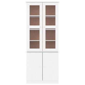 Berkfield Home Glass Display Cabinet ALTA White 77x35x186.5 cm Solid Wood Pine