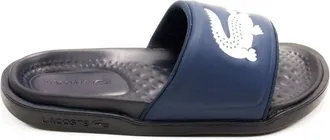 Lacoste Mens Croco Dualiste Slide Sandal In Navy