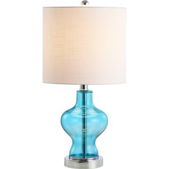 Jonathan Y Designs Mer Glass/Metal LED Table Lamp in Aqua at Nordstrom