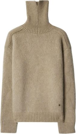 Burberry logo-plaque jumper - men - Cashmere/Wool - M - Neutrals