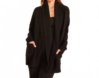 James Perse Cashmere Shawl Collar Cardigan In Black