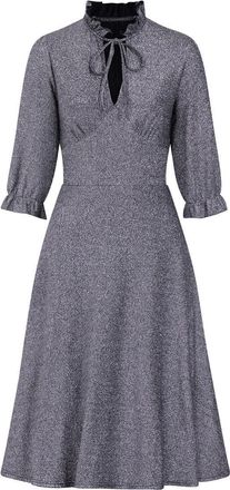 Hell Bunny Haze Mid Dress Silver Gray