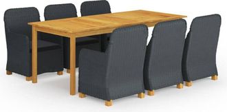 vidaXL Juego De Comedor Para Jard&iacute;n De 7 Piezas Gris Oscuro Vidaxl