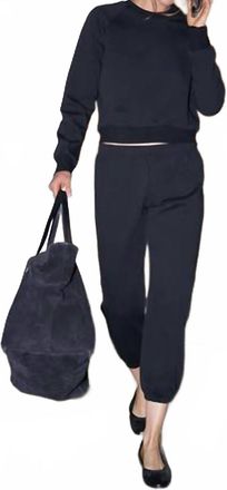 perfectwhitetee Lucia Pureform Raglan Sweatshirt In True Black