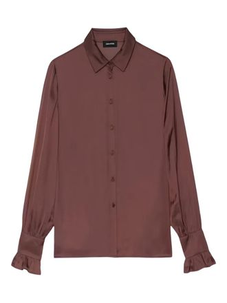 Zadig&Voltaire Top met ruches en lange mouwen - Bruin