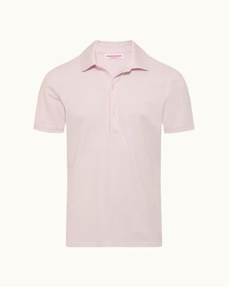 Orlebar Brown Bruno Pique Classic Fit Pique Polo in Macaron Pink at Nordstrom, Size Xx-Large