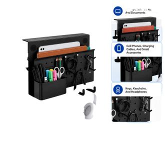 OEM Mensola Portaoggetti, Installazione Senza Forature, Ganci Magnetici, Nera